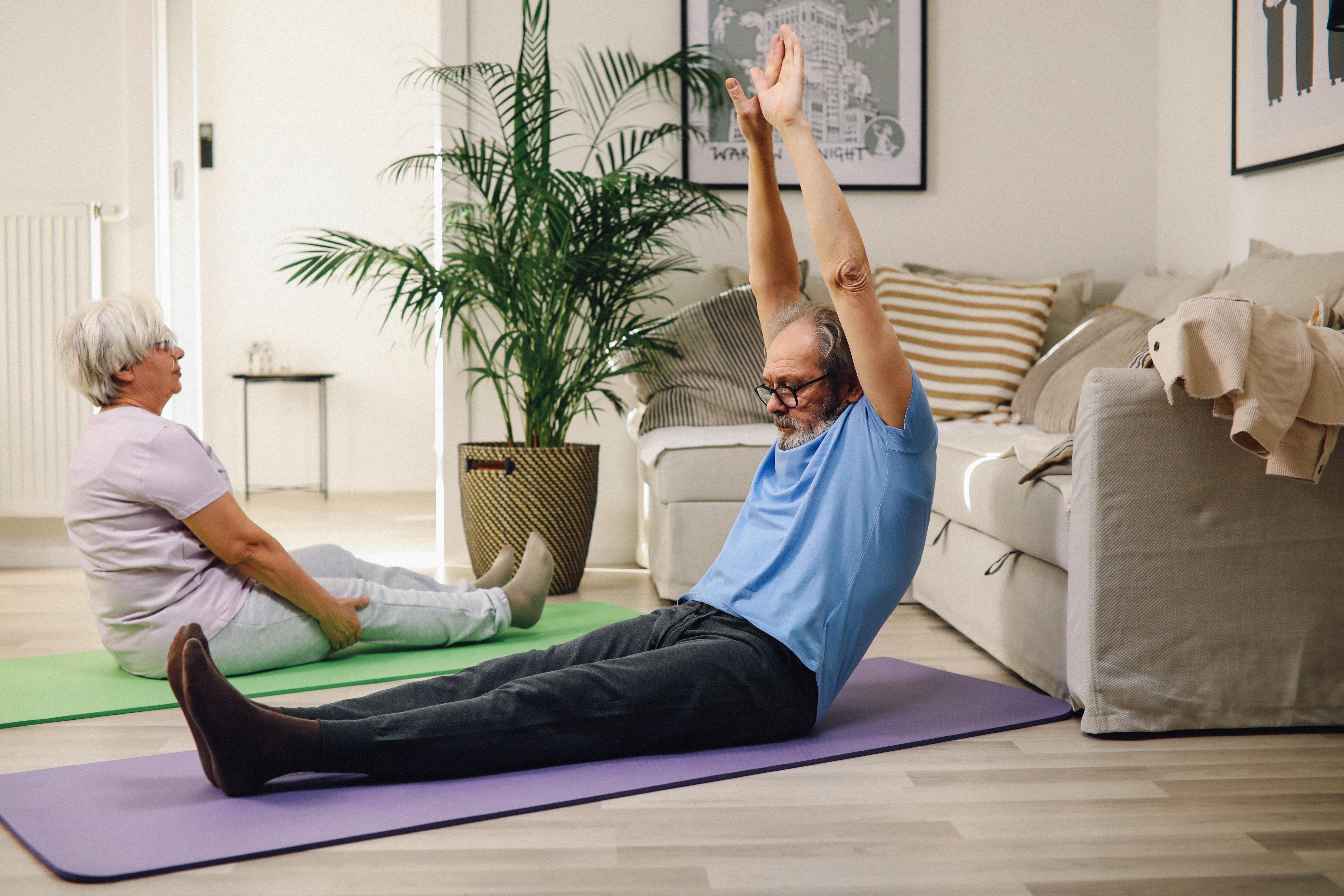 Pilates for seniors on mats